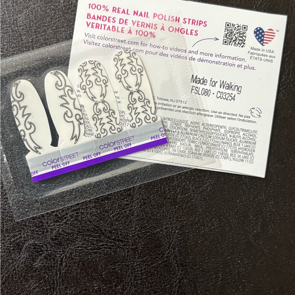 Color Street Nail Strips. Clear overlay Nail Strips with Black Design NWT - Picture 3 of 5